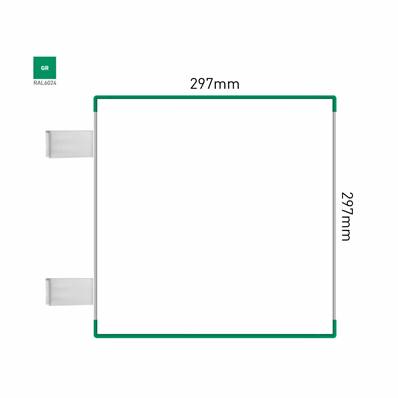 Signalétique Drapeau RAL6024 297x297mm , Avec Feuille de protection PS