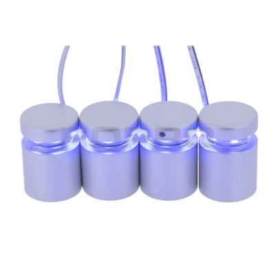 KIT COMPLET DE 4 ENTRETOISES QUATTROFIX ALUMINIUM Ø25x25mm AVEC LED BLUE INTEGRE