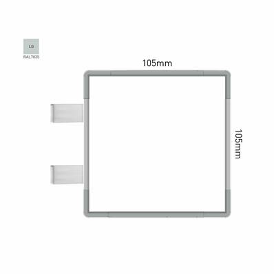 Signalétique Drapeau RAL7035 105x105mm , Avec Panneau Aluminium