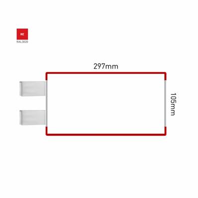 Signalétique Drapeau RAL3020 297x105mm , Avec Panneau Aluminium