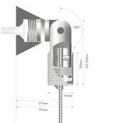 TENDEUR ARTICULÉ SOL OU PLAFOND FINITION ALUMINIUM