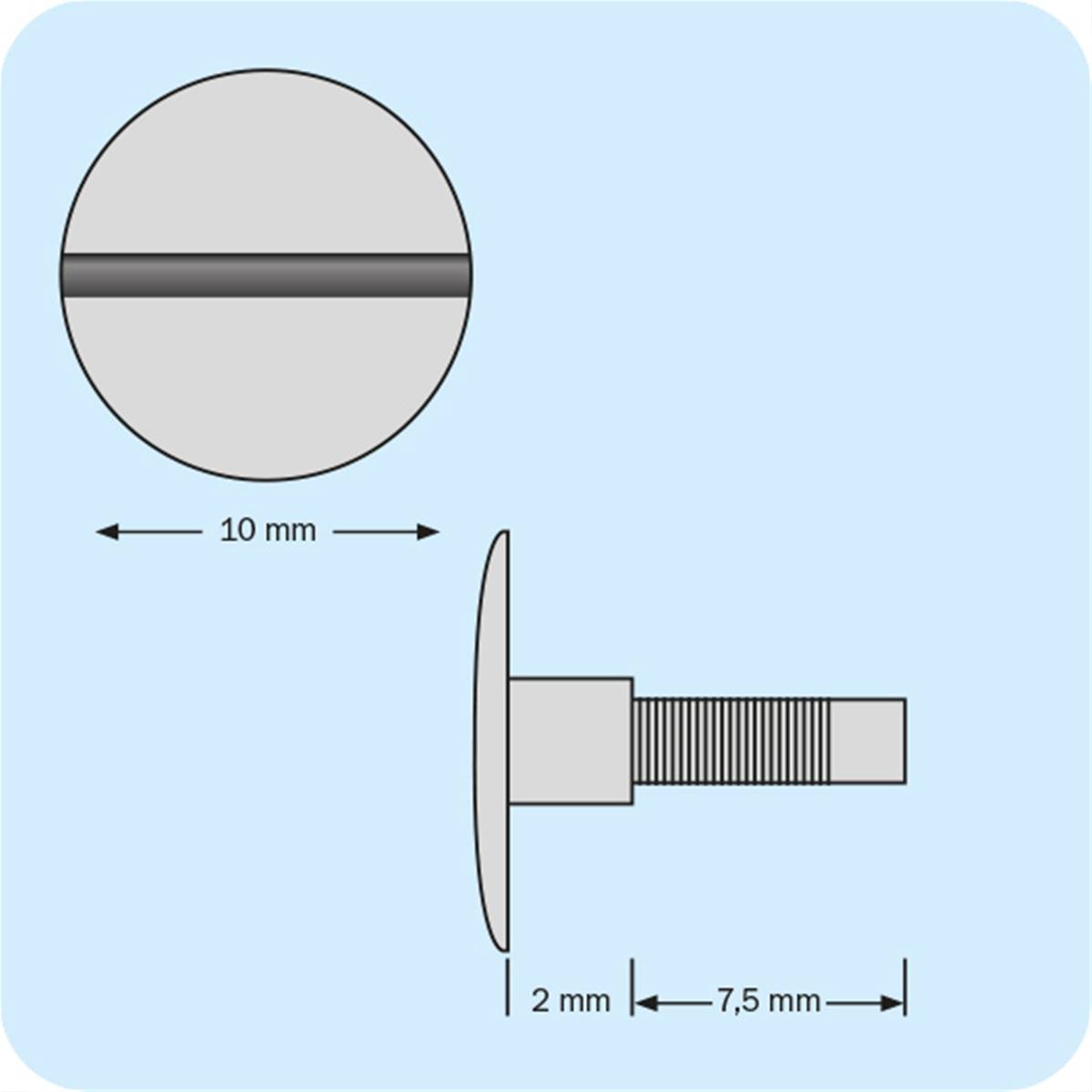 RALLONGE 2MM POUR VIS RELIEUR LAITON