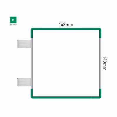 Signalétique Drapeau RAL6024 148x148mm , Avec Feuille de protection PS