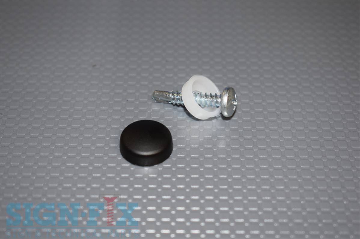 Cache-vis auto-taraudeuses Noir mat Diamètre : 12 mm Lot de 4 vis de rétroviseur en cuivre 