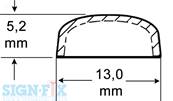 CACHE VIS PLASTIQUE Ø13MM BLANC BRILLANT AVEC CUVETTE POUR VIS A TETE PLATE