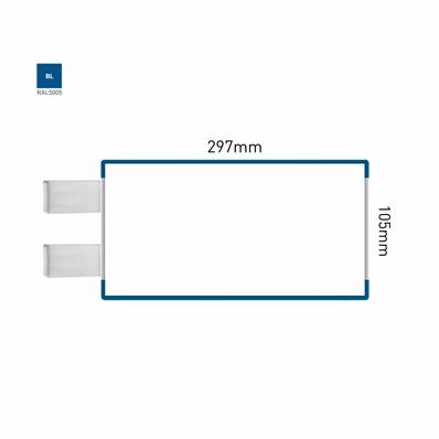 Signalétique Drapeau RAL5005 297x105mm , Avec Panneau Aluminium