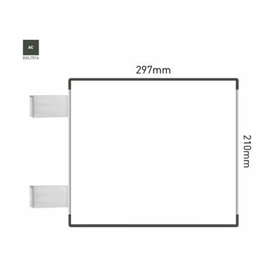 Signalétique Drapeau RAL7016 297x210mm , Avec Feuille de protection PS