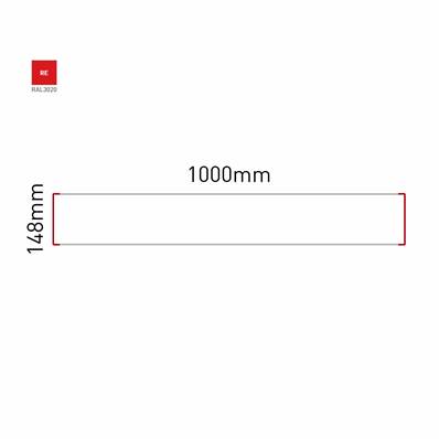 Signalétique Murale RAL3020 148x1000mm , Avec Feuille de protection PS