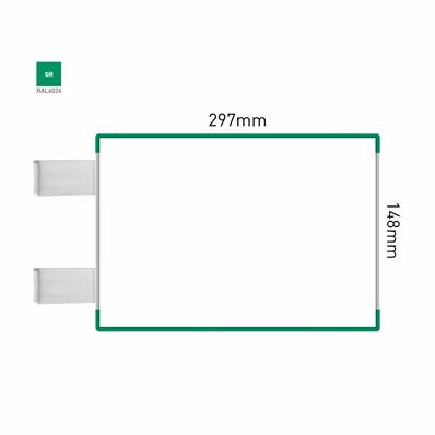 Signalétique Drapeau RAL6024 297x148mm , Avec Panneau Aluminium