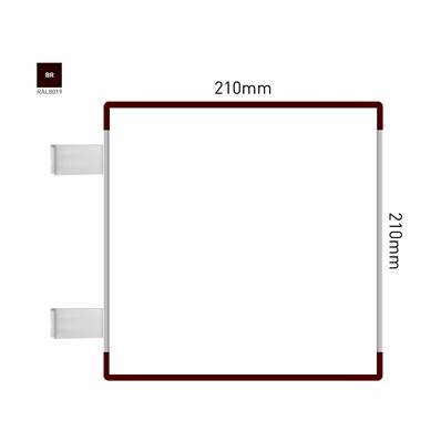 Signalétique Drapeau RAL8019 210x210mm , Avec Panneau Aluminium