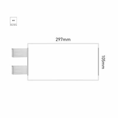 Signalétique Drapeau RAL9016 297x105mm , Avec Feuille de protection PS