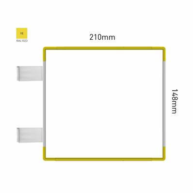 Signalétique Drapeau RAL1023 210x148mm , Avec Feuille de protection PS