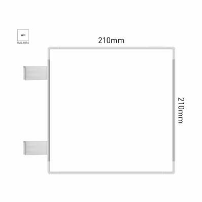 Signalétique Drapeau RAL9016 210x210mm , Avec Feuille de protection PS