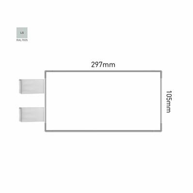 Signalétique Drapeau RAL7035 297x105mm , Avec Panneau Aluminium