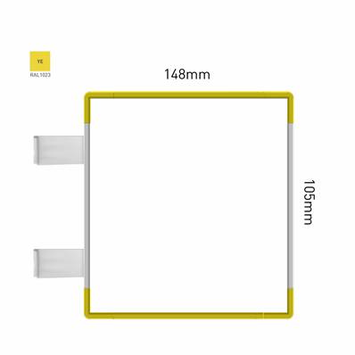 Signalétique Drapeau RAL1023 148x105mm , Avec Panneau Aluminium