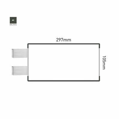 Signalétique Drapeau RAL7016 297x105mm , Avec Panneau Aluminium