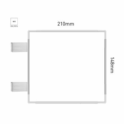 Signalétique Drapeau RAL9016 210x148mm , Avec Panneau Aluminium