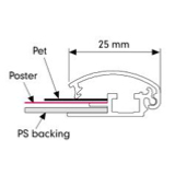 CADRE "CLIC" PROFILE 25MM ANGLES ONGLET FORMAT AFFICHE A2 (594X420MM)