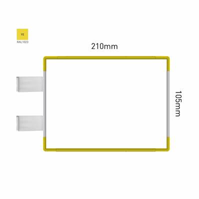 Signalétique Drapeau RAL1023 210x105mm , Avec Panneau Aluminium