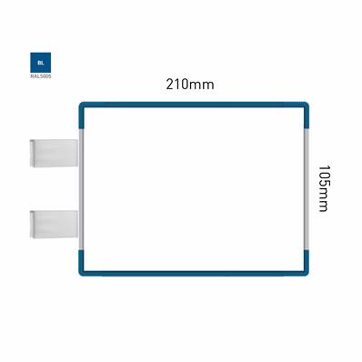 Signalétique Drapeau RAL5005 210x105mm , Avec Feuille de protection PS