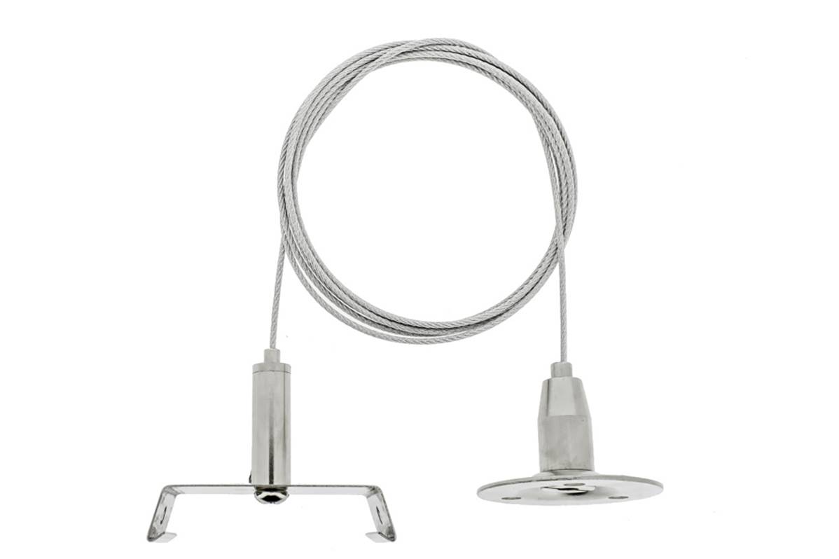 Câble acier 120cm pour lampes en suspension au plafond - Ressort