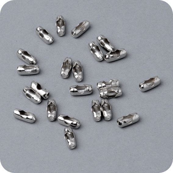 FERMOIR INOX POUR CHAÎNETTE BOULE MÉTAL Ø 2.4MM.