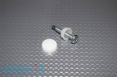 CACHE VIS PLASTIQUE Ø13MM BLANC BRILLANT AVEC CUVETTE POUR VIS A TETE PLATE