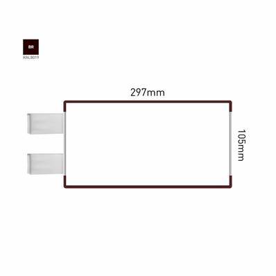 Signalétique Drapeau RAL8019 297x105mm , Avec Feuille de protection PS