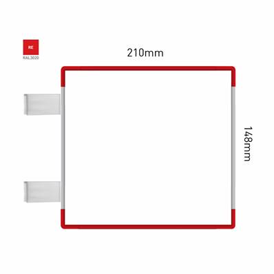 Signalétique Drapeau RAL3020 210x148mm , Avec Panneau Aluminium