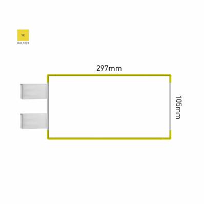 Signalétique Drapeau RAL1023 297x105mm , Avec Panneau Aluminium