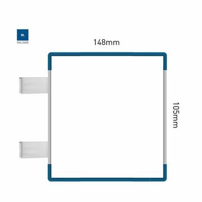 Signalétique Drapeau RAL5005 148x105mm , Avec Panneau Aluminium