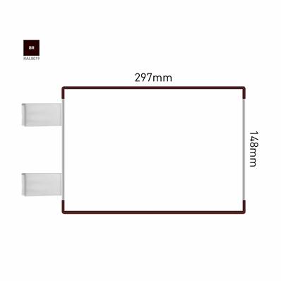 Signalétique Drapeau RAL8019 297x148mm , Avec Panneau Aluminium