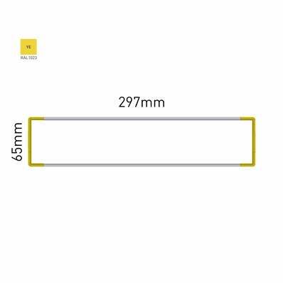 Signalétique Murale RAL1023 65x297mm , Avec Feuille de protection PS