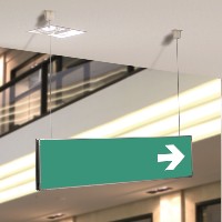 signaletique directionnelle suspendue